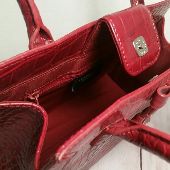 Liz Claiborne Burgundy Small Handbag Snap Closure Y2K 2000s Purse - Picture 3 of 8